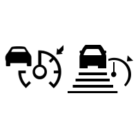 Waarschuwingslampjes adaptieve snelheidsregelaar (afhankelijk van de auto)