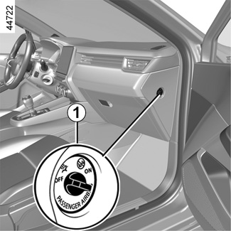 Televisie kijken Open Mooi E-GUIDE.RENAULT.COM / Clio-5 / KINDERVEILIGHEID: uitschakelen, inschakelen  van de airbag van de passagier voorin